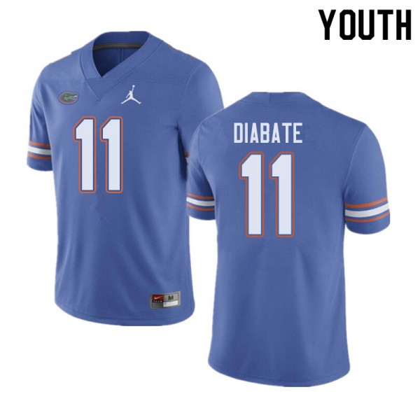 Jordan Brand Youth #11 Mohamoud Diabate Florida Gators College Football Jersey Blue